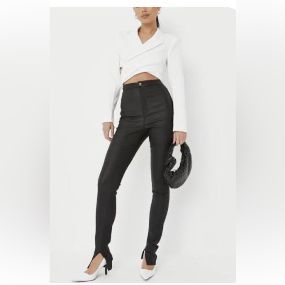 Missguided Vice High Waisted Coated Skinny Jeans. US 6 like NEW